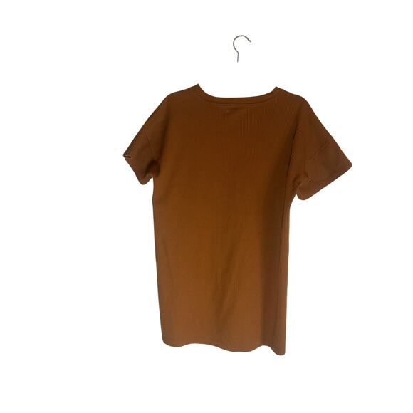 Madewell Women's Ribbed Pocket T-Shirt M Short Sleeve Casual Rust Brown - Picture 13 of 14